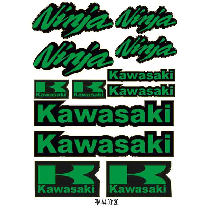 SPONSOR  KAWASAKİ TASARIMLI EKİPMAN KASK MOTORSİKLET STİCKER SETİ 02