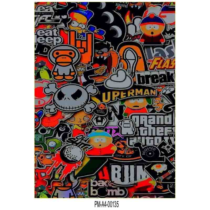 HELLAFLUSH TASARIMLI EKİPMAN KASK MOTORSİKLET STİCKER SETİ 01