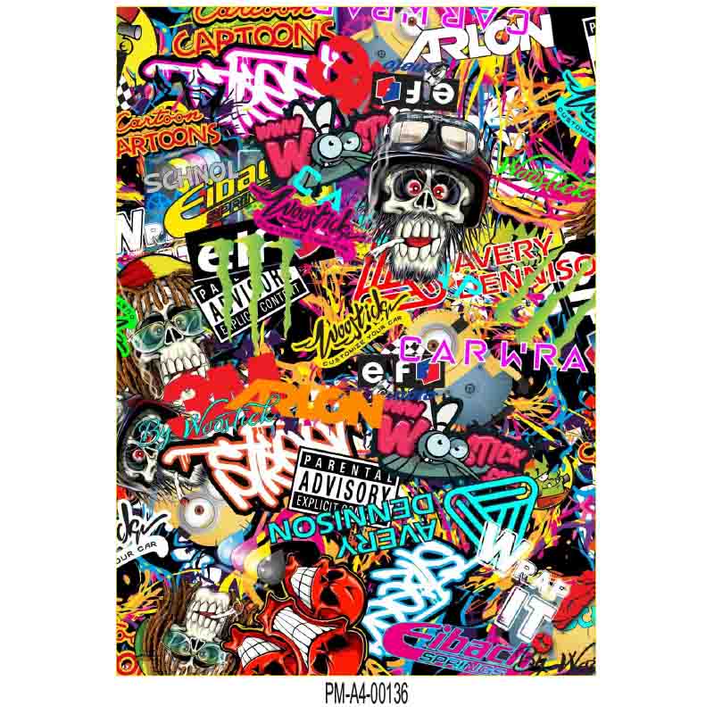 HELLAFLUSH TASARIMLI EKİPMAN KASK MOTORSİKLET STİCKER SETİ 02