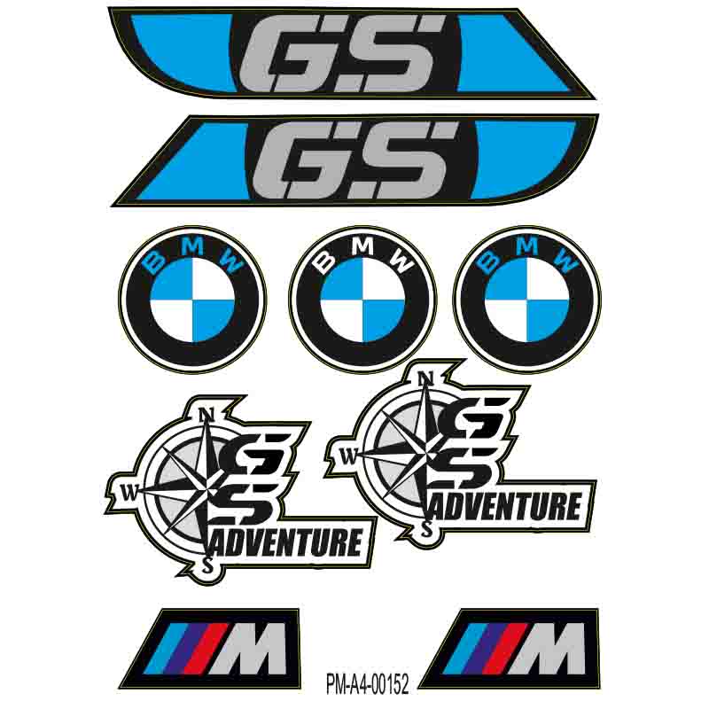 GS BMW TASARIMLI EKİPMAN KASK MOTORSİKLET STİCKER SETİ 02