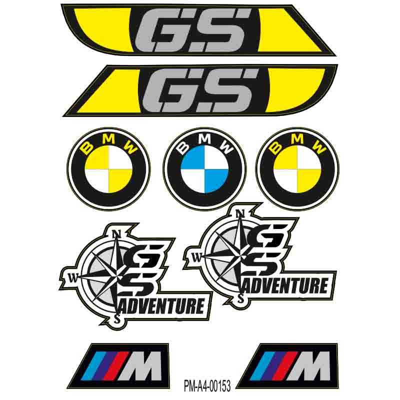 GS BMW TASARIMLI EKİPMAN KASK MOTORSİKLET STİCKER SETİ 03
