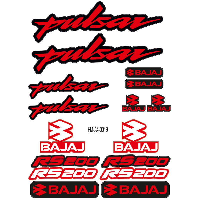 PULSAR RS200 BAJAJ MOTOSİKLET STİCKER SETİ A4 EBATI ÇOKLU STİCKER 02