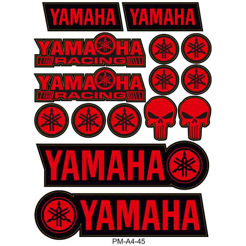 YAMAHA MOTOSİKLET STİCKER SETİ ÇOKLU STİCKER 02