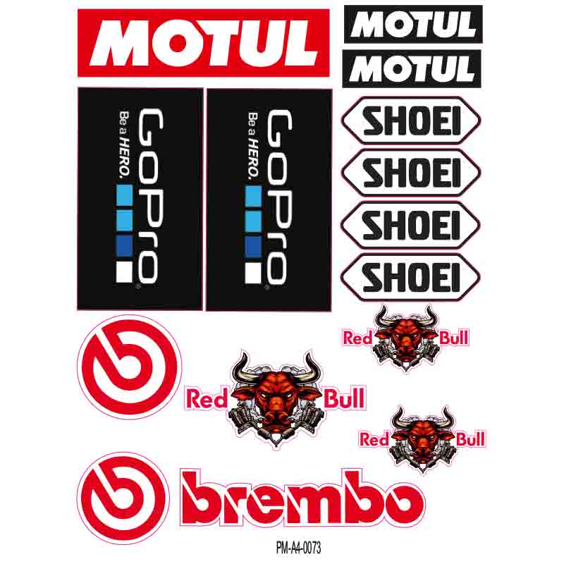 BREMBO MOTUL SHOIE EKİPMAN KASK MOTORSİKLET STİCKER SETİ 01