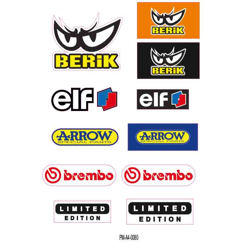 BREMBO LIMITED EDITION KARIŞIK EKİPMAN KASK MOTORSİKLET STİCKER SETİ 01
