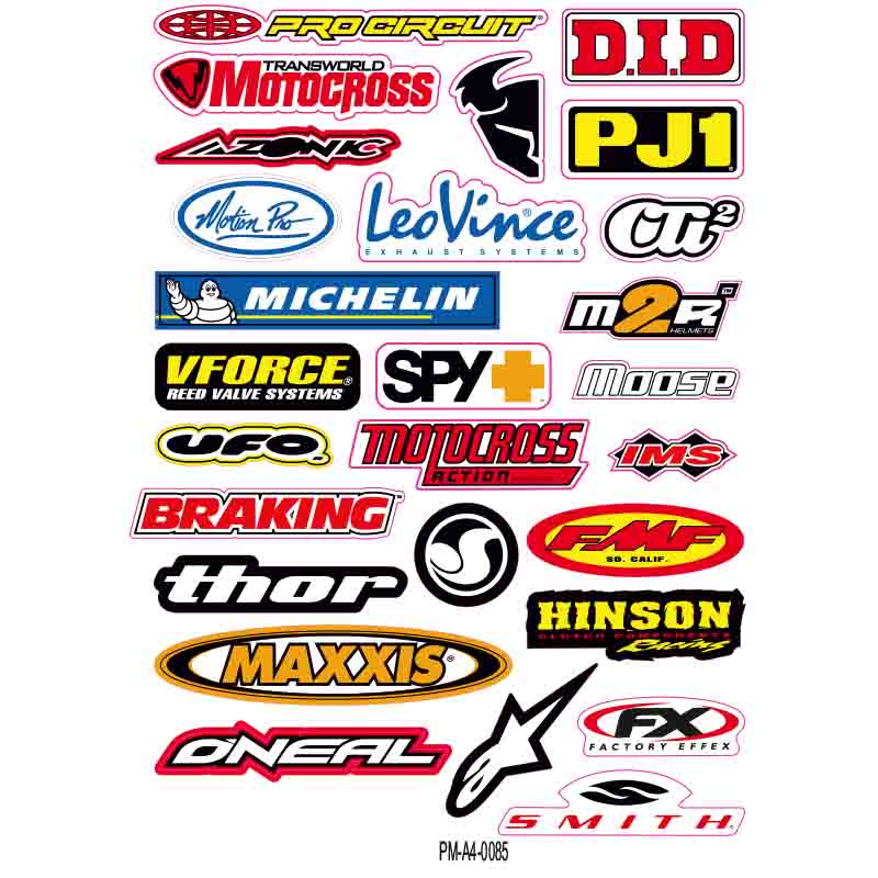 KARIŞIK ÇOKLU EKİPMAN KASK MOTORSİKLET STİCKER SETİ 03