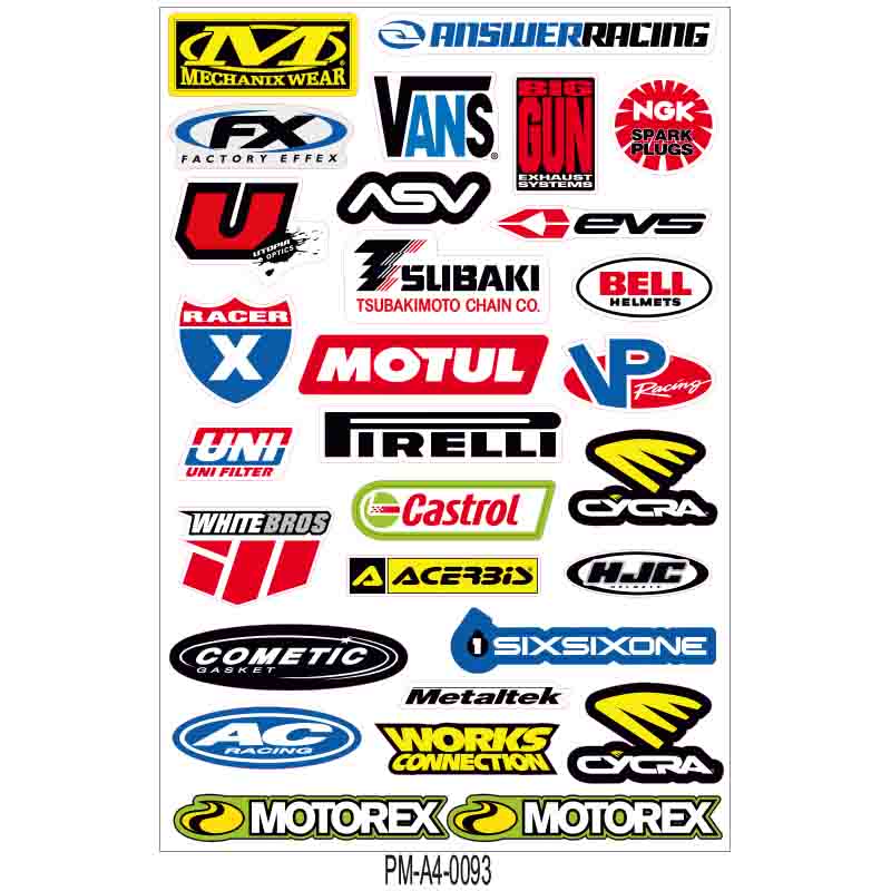 SPONSOR ÇOKLU EKİPMAN KASK MOTORSİKLET STİCKER SETİ 09