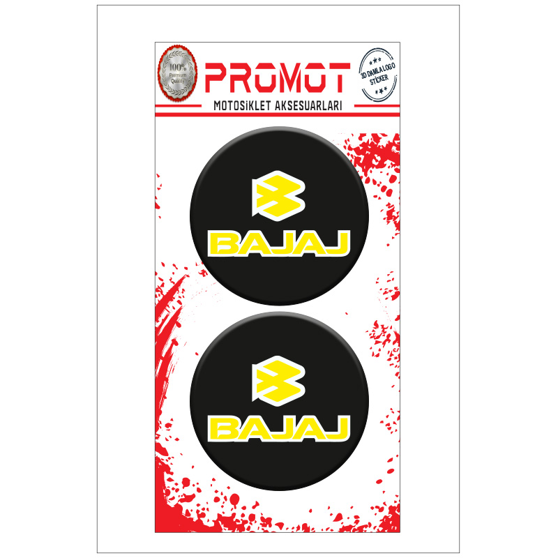 BAJAJ 3D KABARTMALI DAMLA LOGO STİCKER 5cm 02