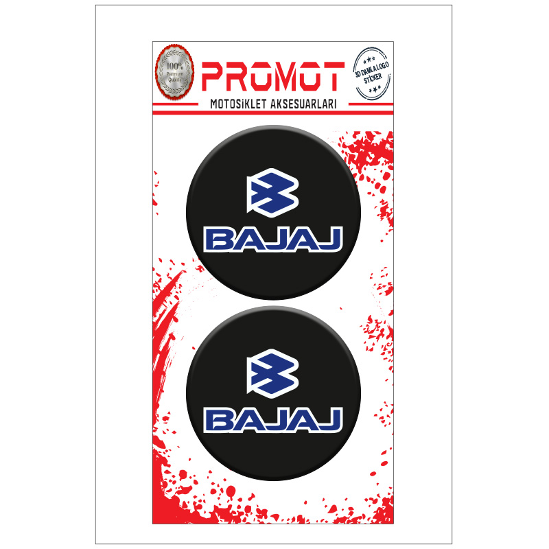 BAJAJ 3D KABARTMALI DAMLA LOGO STİCKER 5cm 03