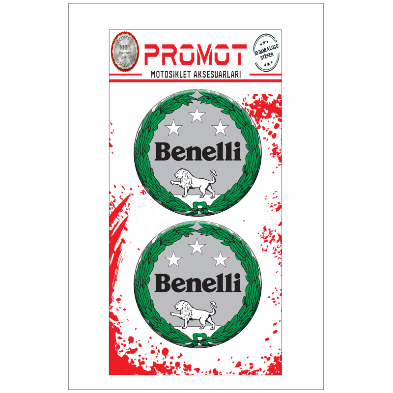 BENELLİ 3D KABARTMALI DAMLA LOGO STİCKER 5cm 01