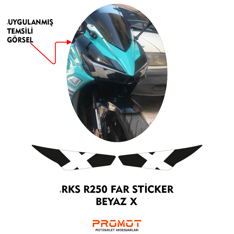 RKS R250 UYUMLU FAR KAPLAMA STİCKER BEYAZ X 2023/24