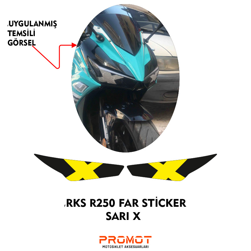 RKS R250 UYUMLU FAR KAPLAMA STİCKER SARI X 2023/24