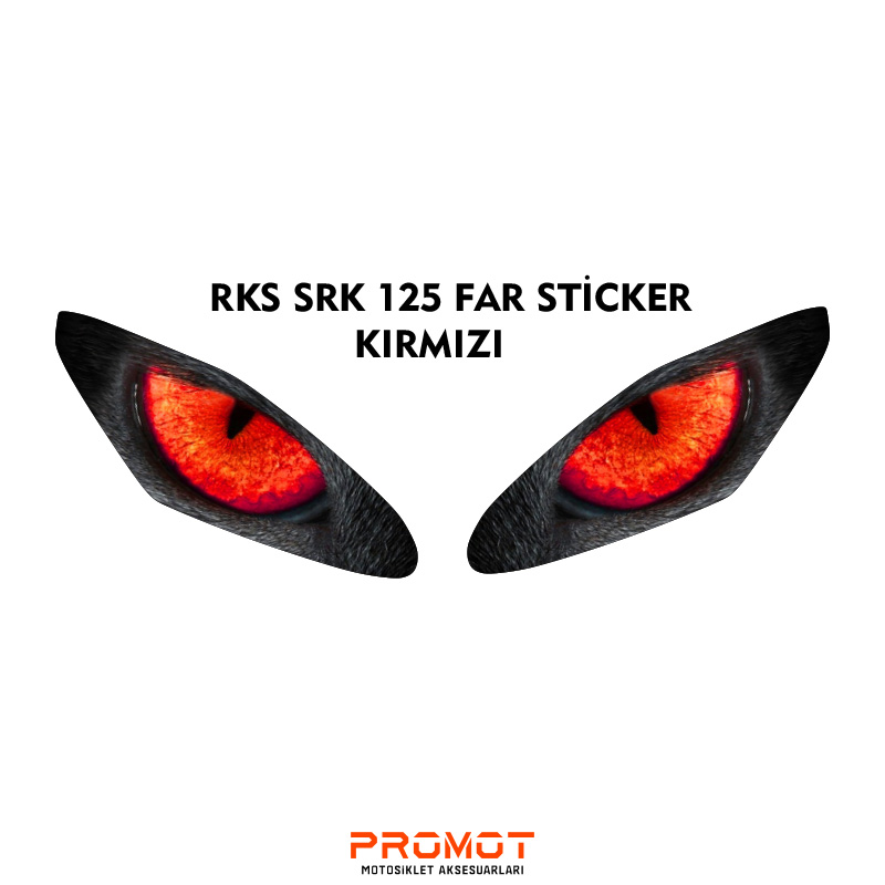 RKS SRK 125R UYUMLU FAR KAPLAMA STİCKER KIRMIZI