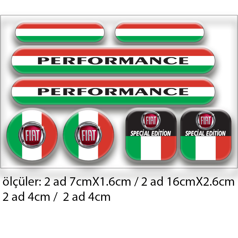 FİAT 3D DAMLA STİCKER SETİ 