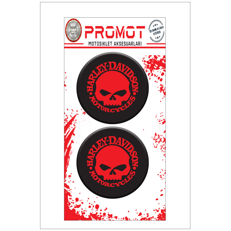 HARLEY DAVIDSON 3D KABARTMALI DAMLA STİCKER 5CMx5CM 02