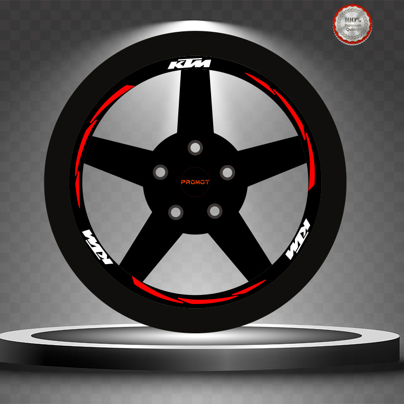 KTM REKLEFTİF KIRMIZI 3 PARÇALI JANT ŞERİDİ