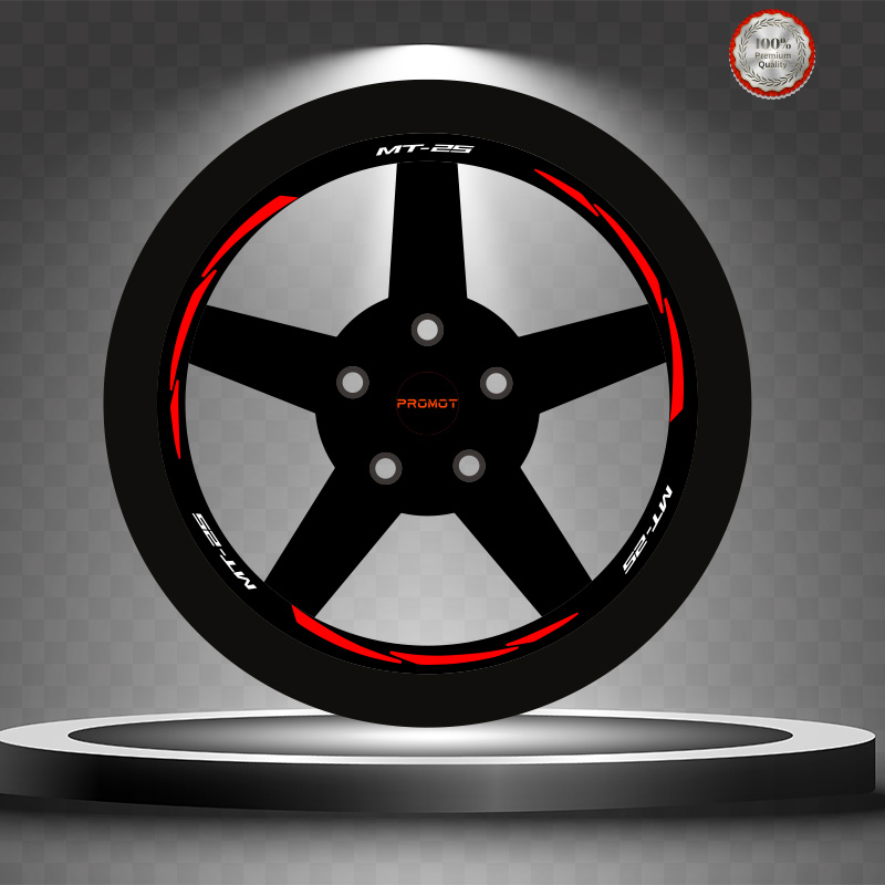 MT25 REKLEFTİF KIRMIZI 3 PARÇALI JANT ŞERİDİ