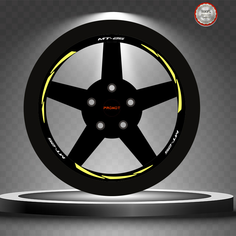 MT25 REKLEFTİF SARI 3 PARÇALI JANT ŞERİDİ