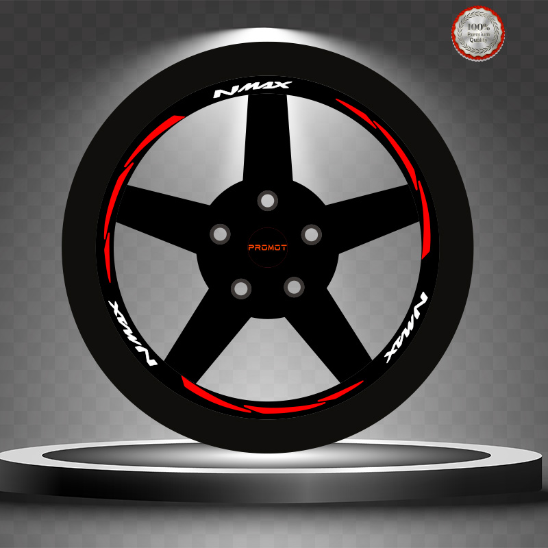 NMAX REKLEFTİF KIRMIZI 3 PARÇALI JANT ŞERİDİ