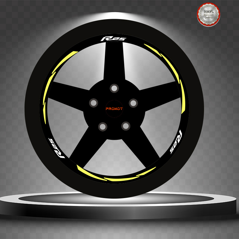 R25 REKLEFTİF SARI 3 PARÇALI JANT ŞERİDİ