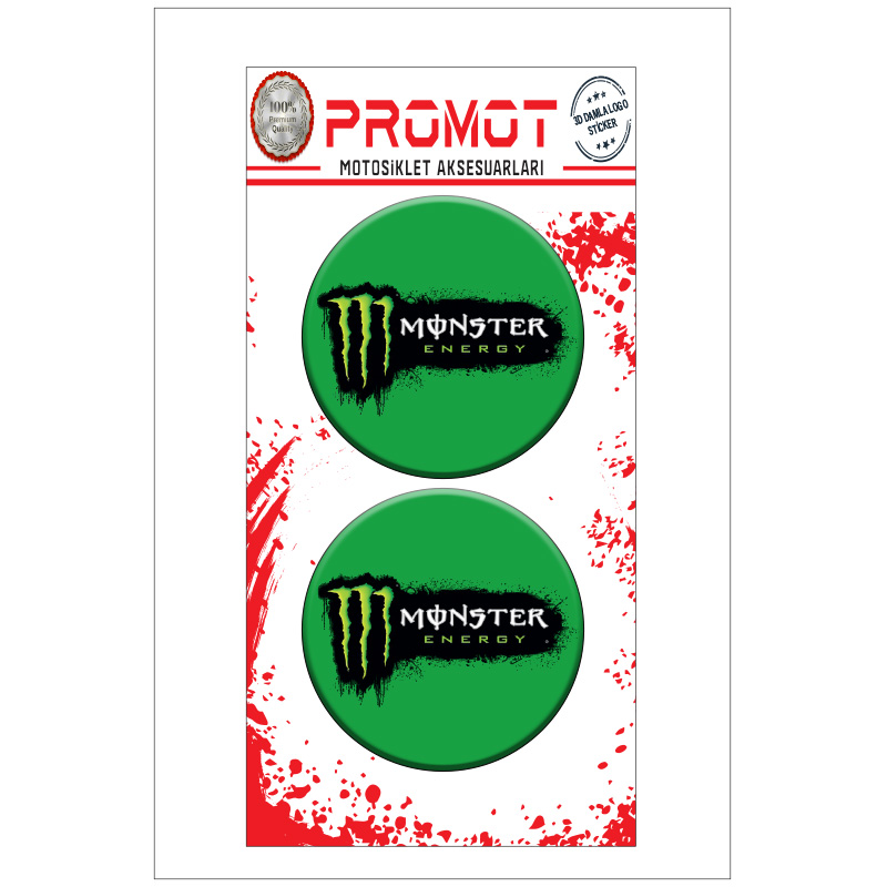 MONSTER 3D KABARTMALI DAMLA LOGO STİCKER 5cm 15
