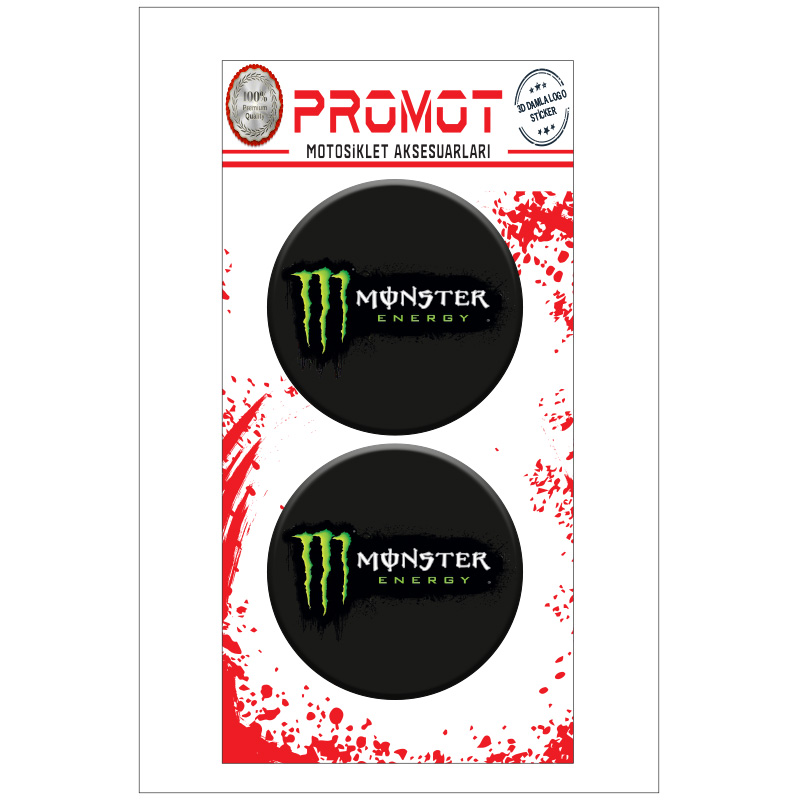 MONSTER 3D KABARTMALI DAMLA LOGO STİCKER 5cm 16
