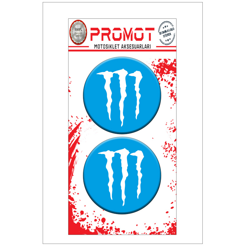 MONSTER 3D KABARTMALI DAMLA LOGO STİCKER 5cm 06