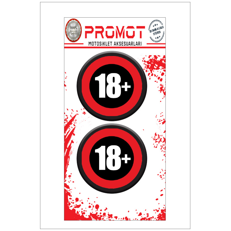 18+ TASARIM KABARTMALI DAMLA LOGO STİCKER 5cm 01