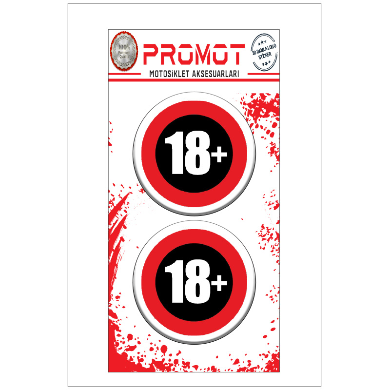 18+ TASARIM KABARTMALI DAMLA LOGO STİCKER 5cm 02