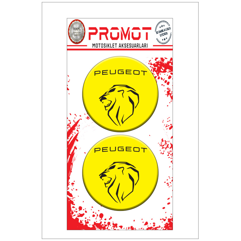 PEUGEOT 3D KABARTMALI DAMLA LOGO STİCKER 5cm 08