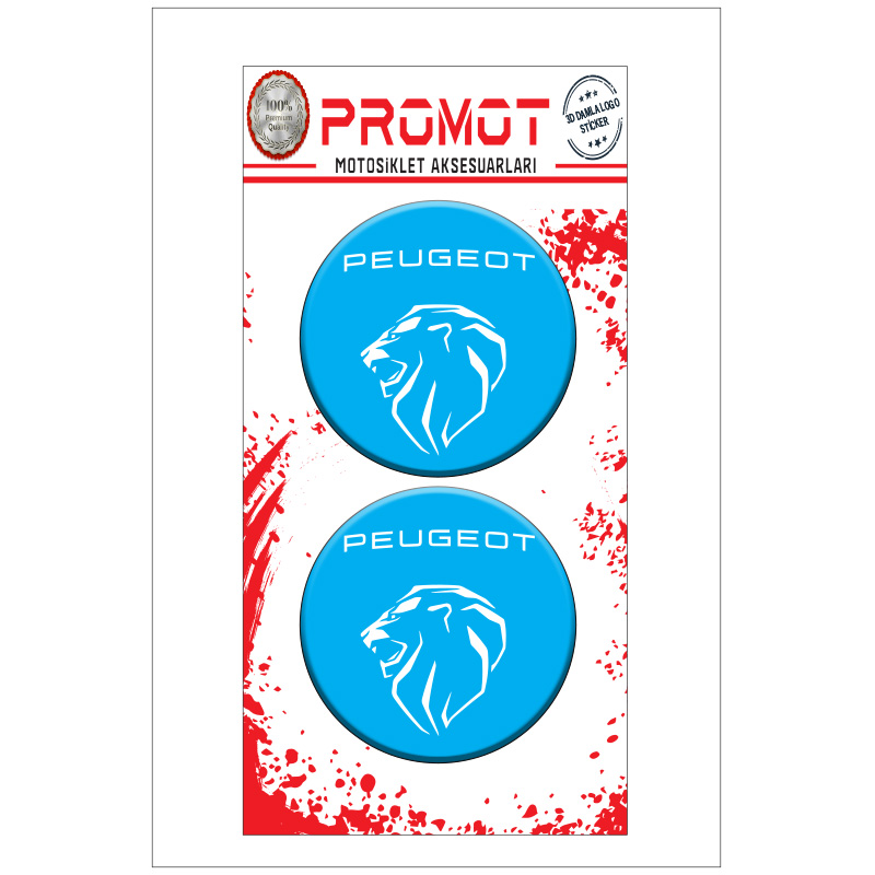 PEUGEOT 3D KABARTMALI DAMLA LOGO STİCKER 5cm 09