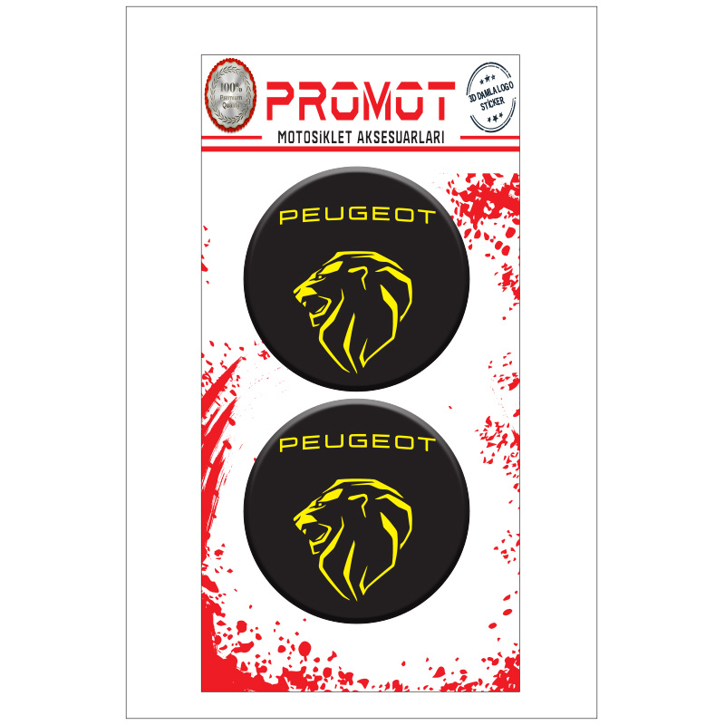 PEUGEOT 3D DAMLA 2 Lİ STİCKER LOGO 1