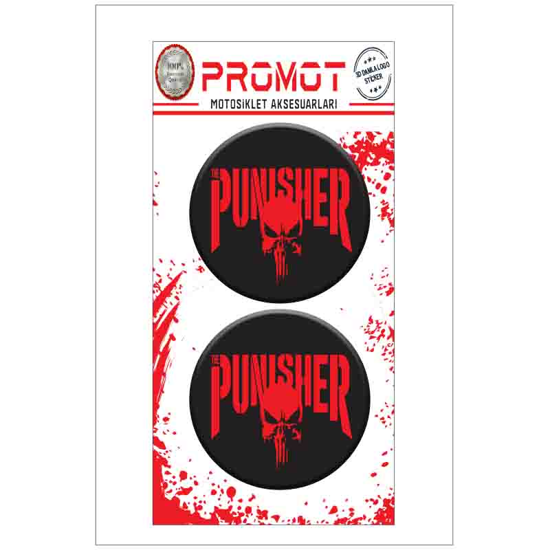 PUNISHER 3D DAMLA 2 Lİ STİCKER LOGO 2