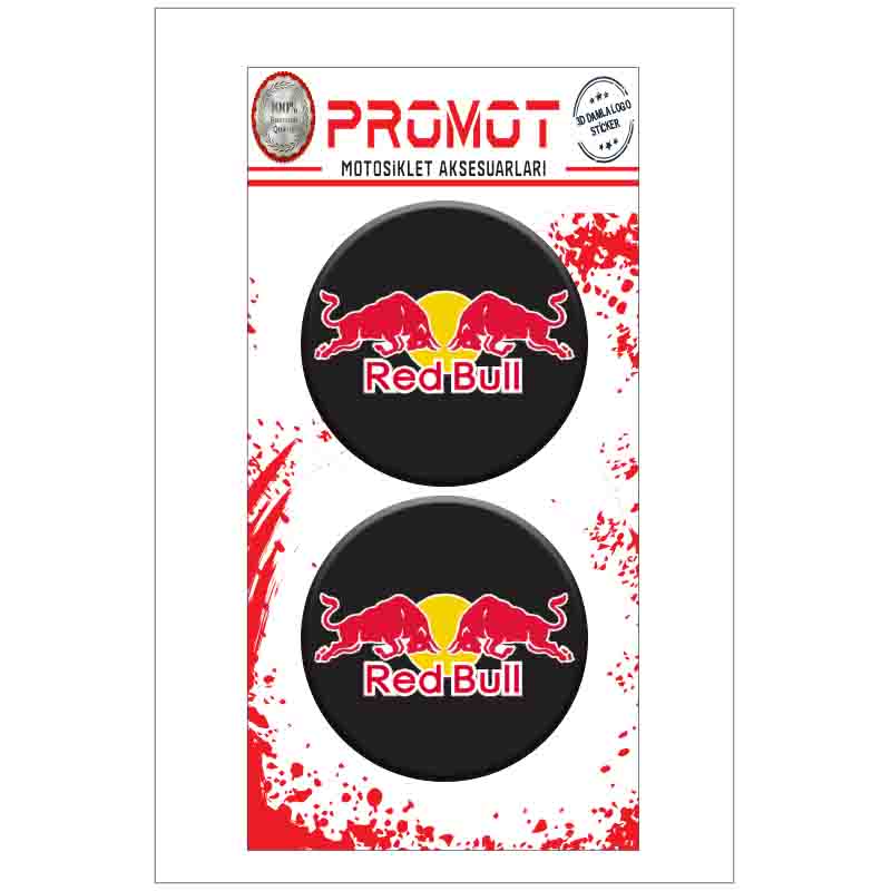 REDBULL 3D KABARTMALI DAMLA LOGO STİCKER 5cm 01