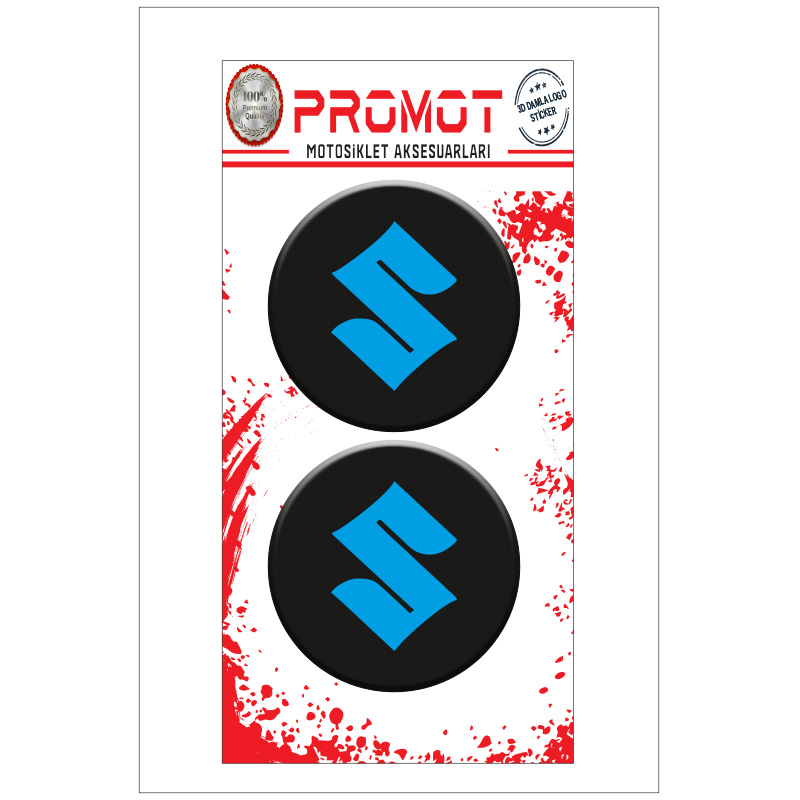 SUZUKİ MOTOSİKLET 3D KABARTMALI DAMLA LOGO STİCKER 5cm 03