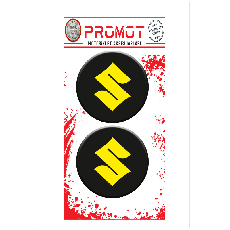 SUZUKİ MOTOSİKLET 3D KABARTMALI DAMLA LOGO STİCKER 5cm 04