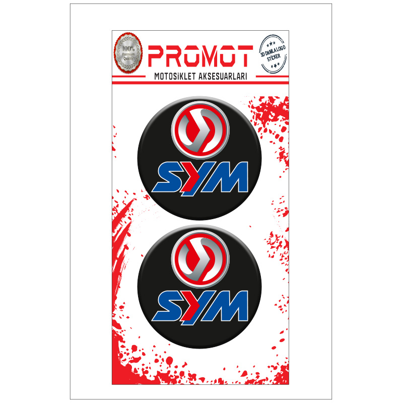 SYM 3D KABARTMALI DAMLA LOGO STİCKER 5cm 01