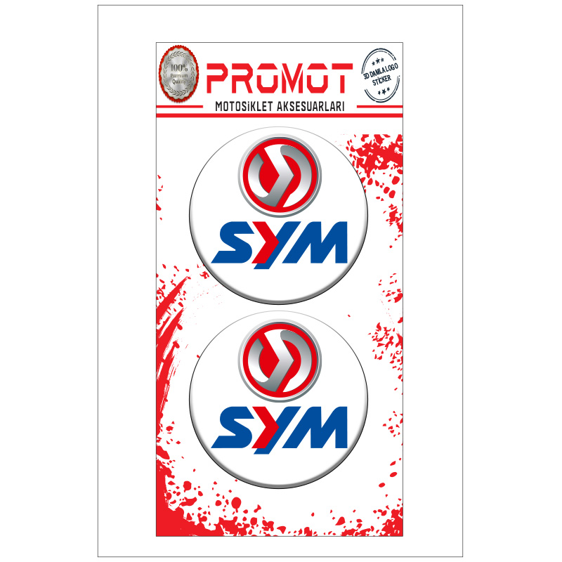 SYM 3D KABARTMALI DAMLA LOGO STİCKER 5cm 02