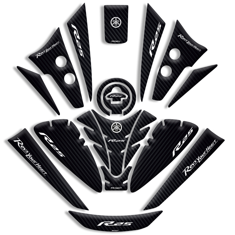 YAMAHA R25 TANK PAD FULL SET (2019/2024) UYUMLU 01