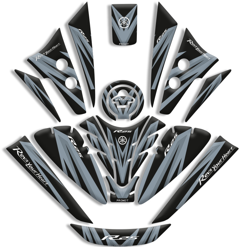 YAMAHA R25 TANK PAD FULL SET (2019/2024) UYUMLU 10