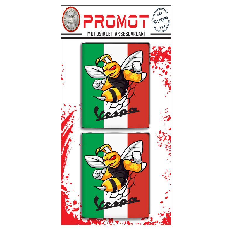 VESPA 3D DAMLA LOGO 2 Lİ  STİCKER 12