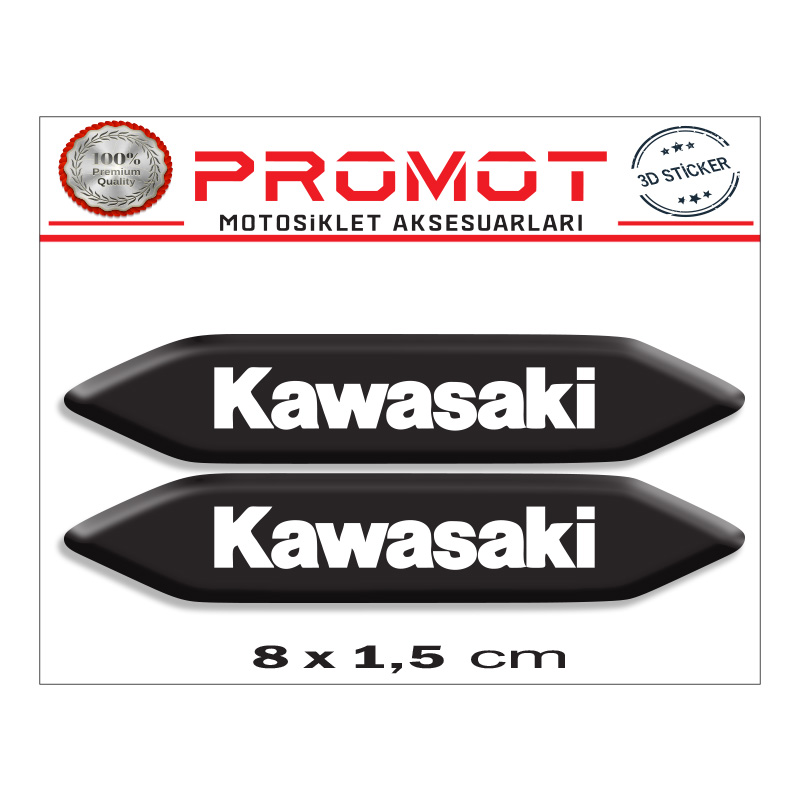KAWASAKİ 3D KABARTMALI 2'Lİ DAMLA STİCKER 003