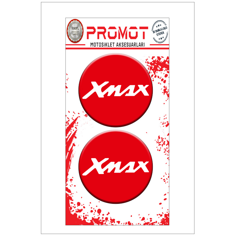 XMAX 3D KABARTMALI DAMLA LOGO STİCKER 5cm 02