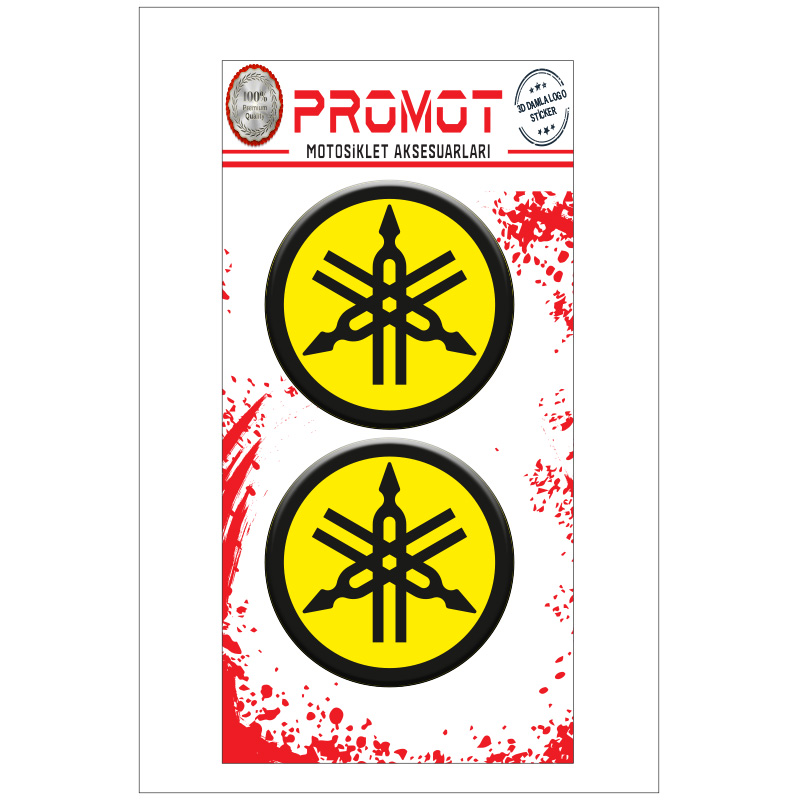 YAMAHA 3D KABARTMALI DAMLA LOGO STİCKER 5cm 01