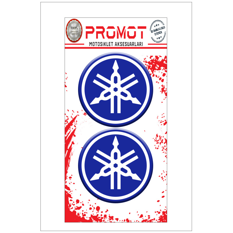 YAMAHA 3D KABARTMALI DAMLA LOGO STİCKER 5cm 02