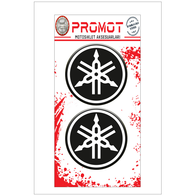 YAMAHA 3D KABARTMALI DAMLA LOGO STİCKER 5cm 04