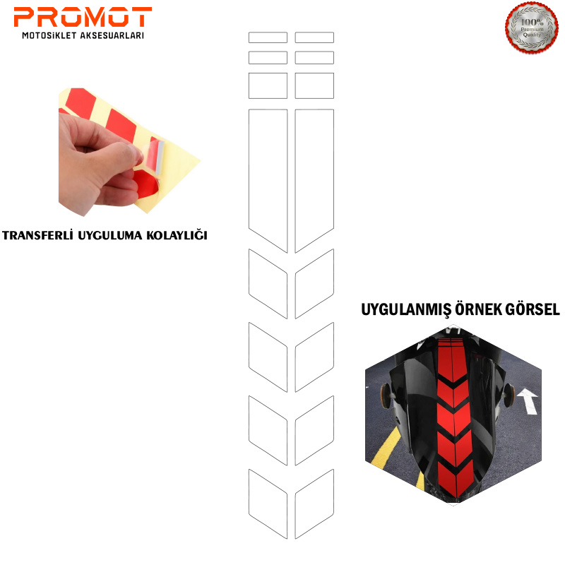 Motosiklet Çamurluk Sticker Beyaz