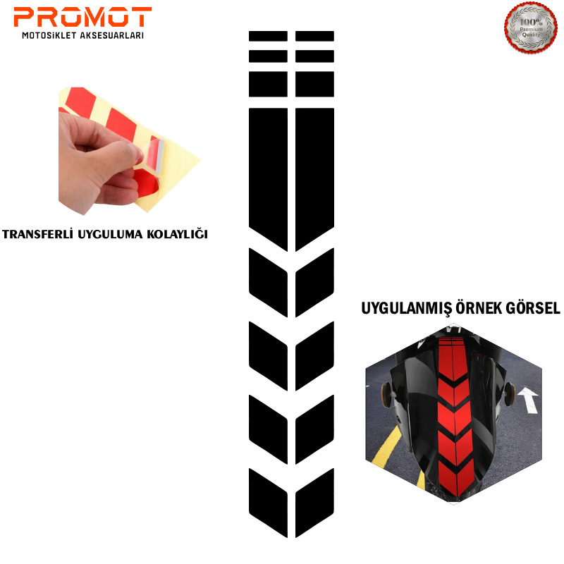 Motosiklet Çamurluk Sticker Siyah
